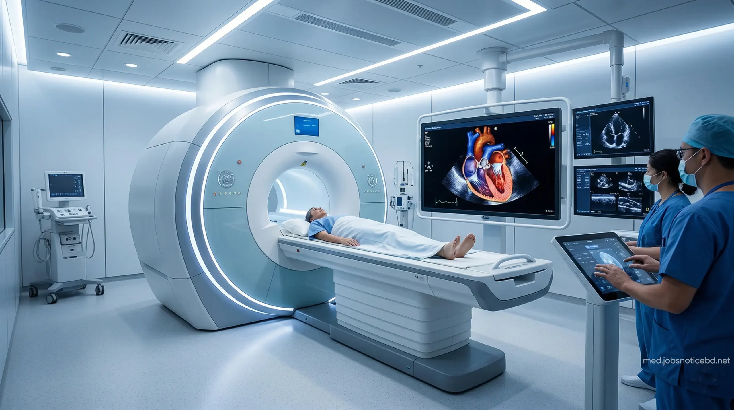 Advanced cardiac MRI and 3D echocardiography diagnostic room with elite technicians.