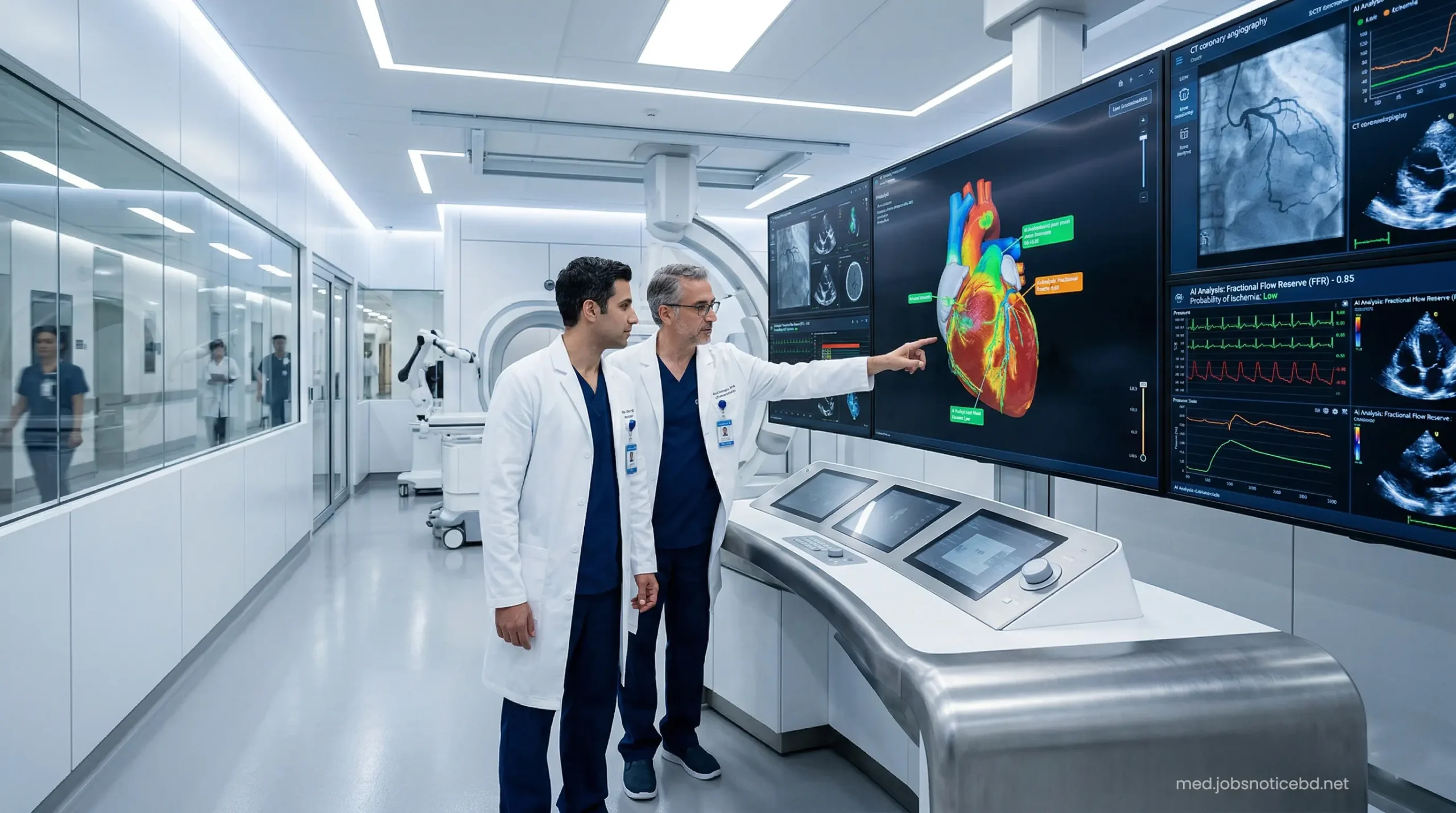 High-tech cardiac diagnostic center using AI-driven software at NMC Royal Hospital.