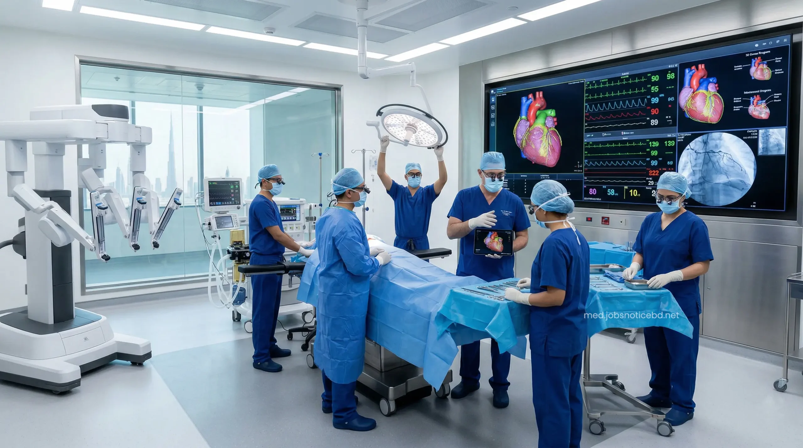 State-of-the-art operating theater at Zulekha Hospital prepared for a complex cardiovascular intervention.